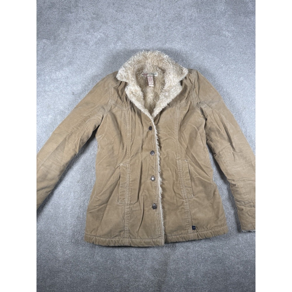 Abercrombie & Fitch Jacket Women Small Brown Sherpa Lined Preppy Y2K Bella‎ Swan - Picture 2 of 9